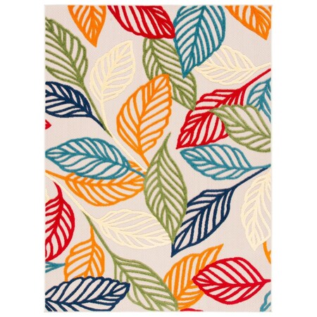 Safavieh 8 x 10 ft. Rectangle Cabana Bohemian Area Power Loomed Rug Ivory & Green CBN399A-8